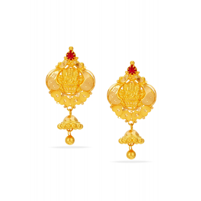 Lakshmi Grace 22K Gold Stone Stud Earring