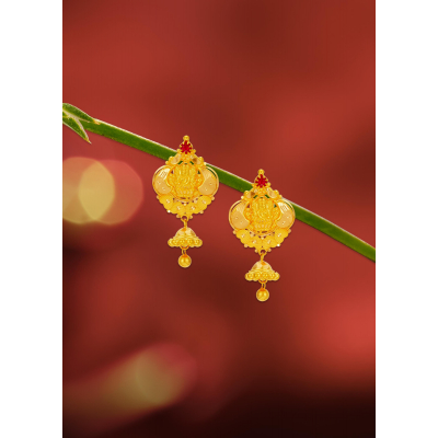 Lakshmi Grace 22K Gold Stone Stud Earring