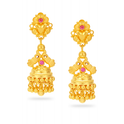 Parrot Tower 22K Gold Delight Jhumka Earring