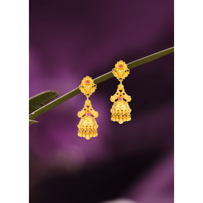 Parrot Tower 22K Gold Delight Jhumka Earring