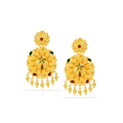 Nakshatra-Inspired Enamel 22K Gold Hanging Earring