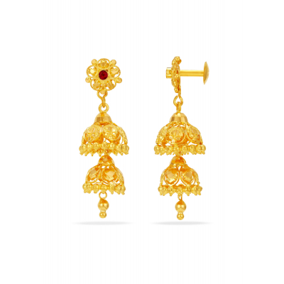 Timeless Layered 22K Gold Jhumka Earring