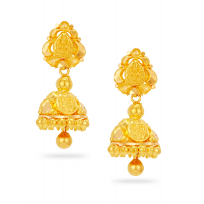 Trendy Chain 22K Gold Jhumka Earring