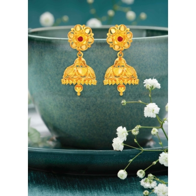 Detachable Love 22K Gold Shaped Jhumka Earring