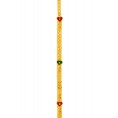 Dual Box 22K Gold Chain Earring