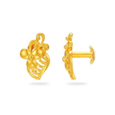 Petals of 22K Gold Perfection Stud Earring