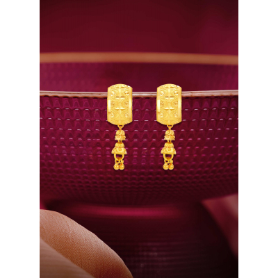 Fancy J-Type 22K Gold Rajkot Hanging Earring