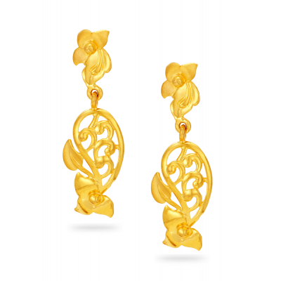 Leaf Whisper 22K Gold Earring