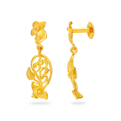 Leaf Whisper 22K Gold Earring
