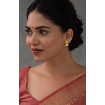 Kolkata Charm 22K Gold Patterned Earring