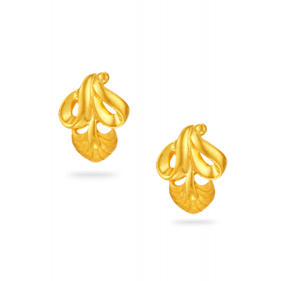 Elegant Bloom 22K Gold Floral Stud Earring