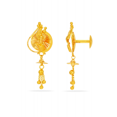 Glittering Fancy 22K Gold Hanging Earring