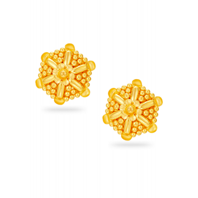 Radiant Triangle 22K Gold Star Stud Earring