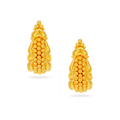Artisanal Ball 22K Gold Stud Earring