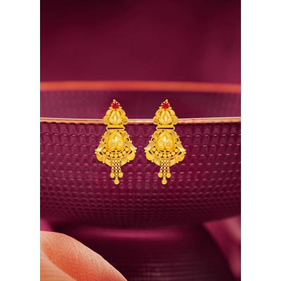 Coimbatore Chic 22K Gold Hanging Earring