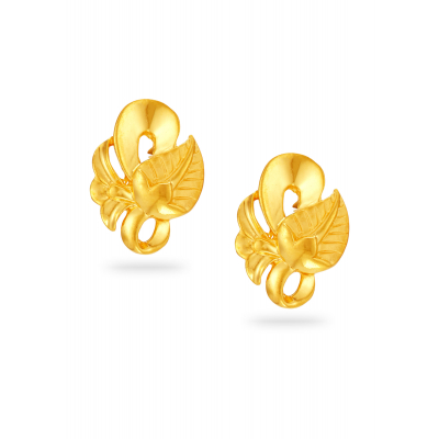 Blossom-Inspired Gold 22K Gold Stud Earring