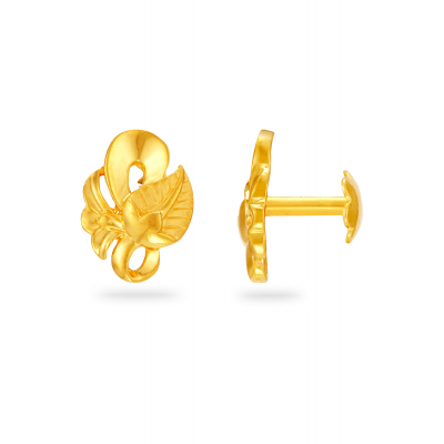 Blossom-Inspired Gold 22K Gold Stud Earring