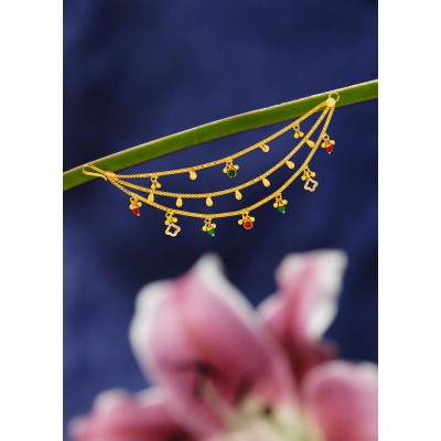 Traditional Pota 22K Gold Stone Earring