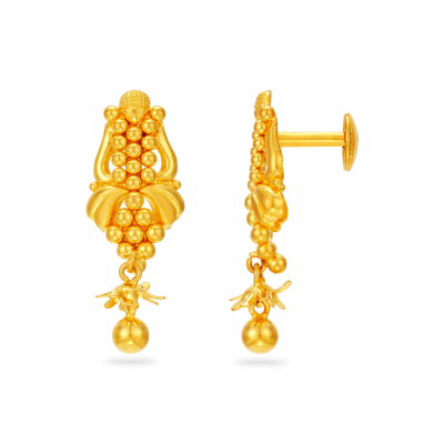 Ball Cluster 22K Gold Cascade Hanging Earring