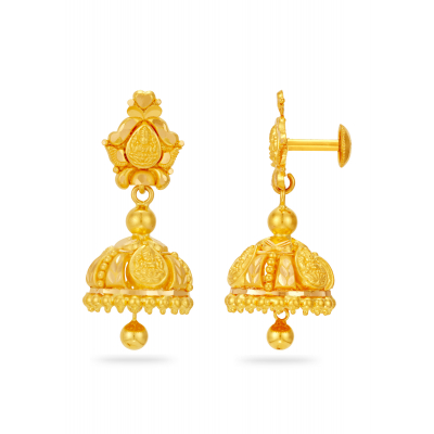 Lakshmi Facing 22K Gold Jhumka Earring