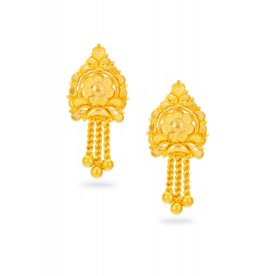 Elegant Rope 22K Gold Design Earring