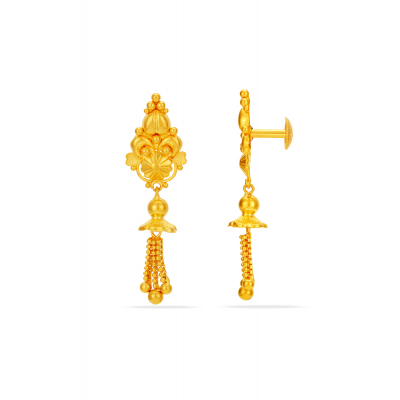 Elegant Chain 22K Gold Hanging Earring
