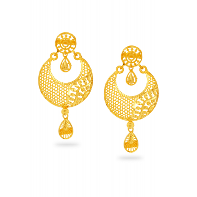 Chandballi Elegance 22K Gold Filigree Earring