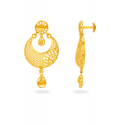 Chandballi Elegance 22K Gold Filigree Earring