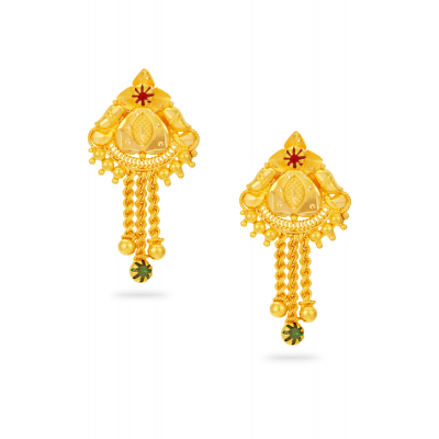 Graceful Ropeway 22K Gold Earring