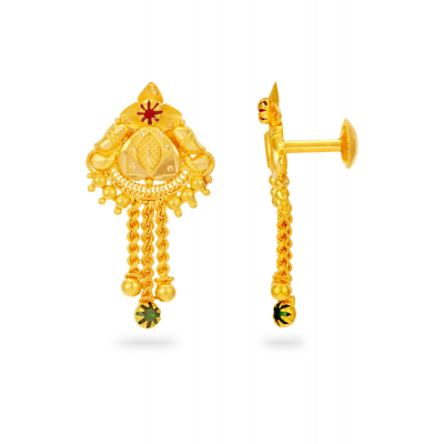Graceful Ropeway 22K Gold Earring