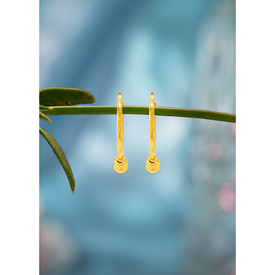 Graceful Rajkot-Inspired 22K Gold Balli Earring