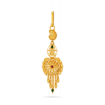 Graceful Peacock 22K Gold Maang Tikka