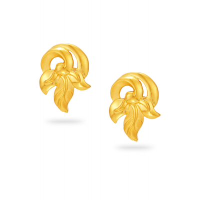 Leaf Muse 22K Gold Stud Earring