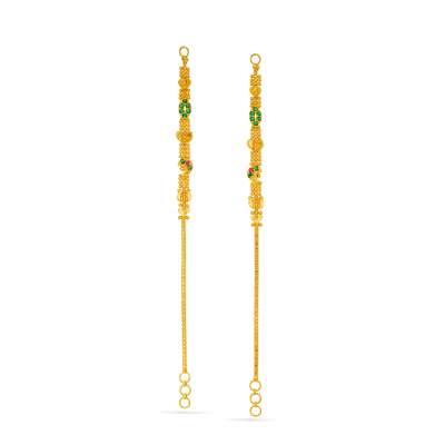 Graceful Ear 22K Gold Chain Earring