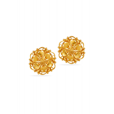 Earthy Glow 22K Gold Stud Earring