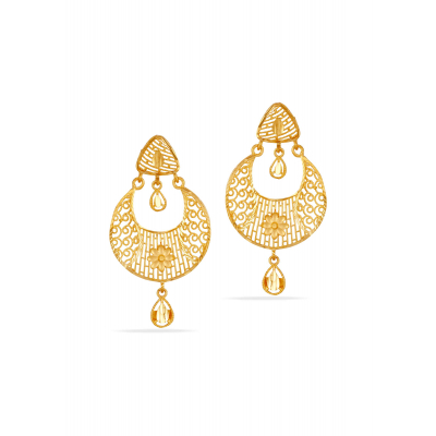 Turkish Delight 22K Gold Chandballi Earring