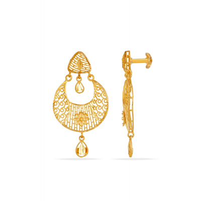 Turkish Delight 22K Gold Chandballi Earring
