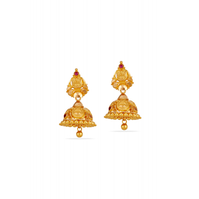 Divine Glow 22K Gold Lakshmi Jhumka Earring