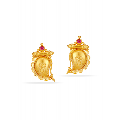 Golden Mango Charm 22K Gold Stud Earring