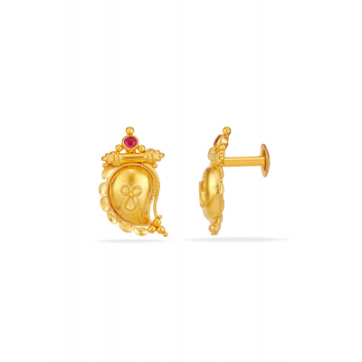 Golden Mango Charm 22K Gold Stud Earring