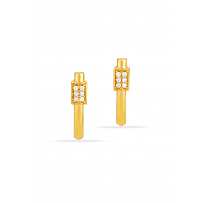 Aura Shine 22K Gold Arc Stud Earring