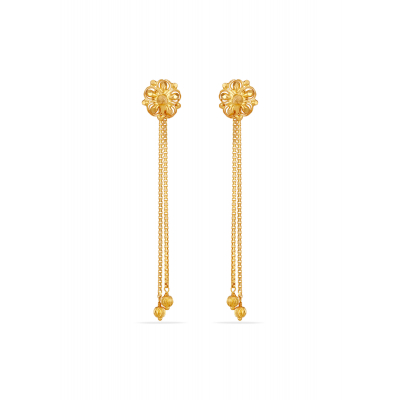 Chain Cascade 22K Gold Hanging Earring