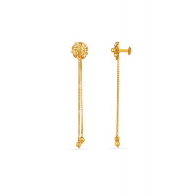 Chain Cascade 22K Gold Hanging Earring