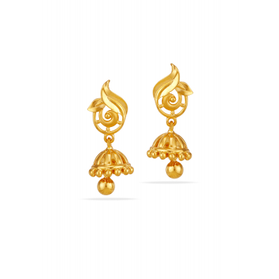 Leaflight Elegance 22K Gold Jhumka Earring