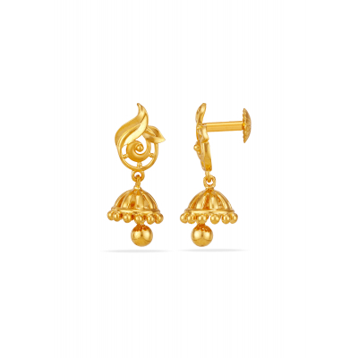 Leaflight Elegance 22K Gold Jhumka Earring
