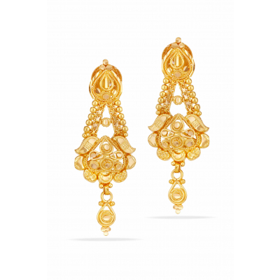 Filigree Whisper 22K Gold Bombay Hanging Earring