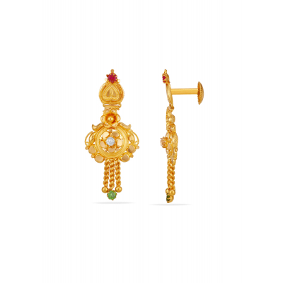 Festive Charm 22K Gold Hanging Earring