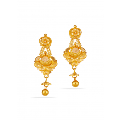 Blushing Baby Beauty 22K Gold Hanging Earring
