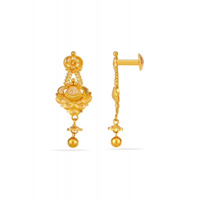 Blushing Baby Beauty 22K Gold Hanging Earring