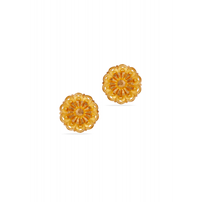 Floral Aura 22K Gold Stud Earring